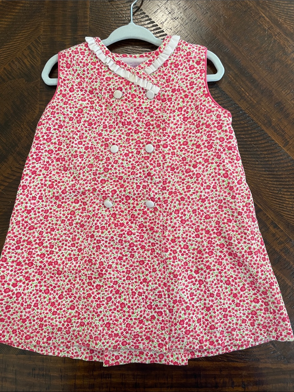 Baby Pink Floral pea Coat button down Dress
